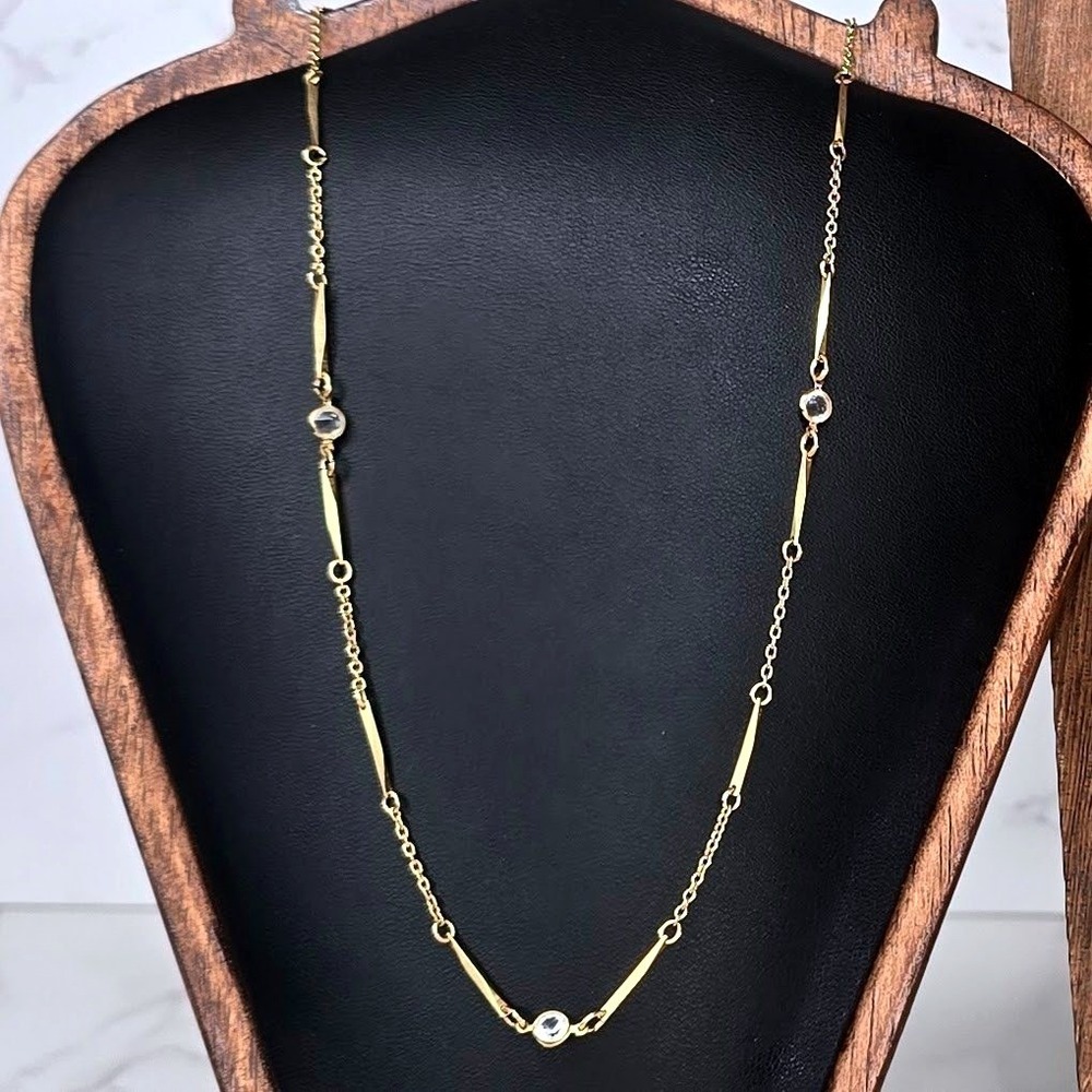 Swarovski Black and Clear Crystal Station Necklace 36in with 20in Accent Chain - Picture 5 of 10